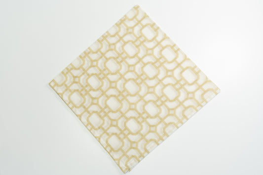 Elegant White and Gold Geometric Napkin