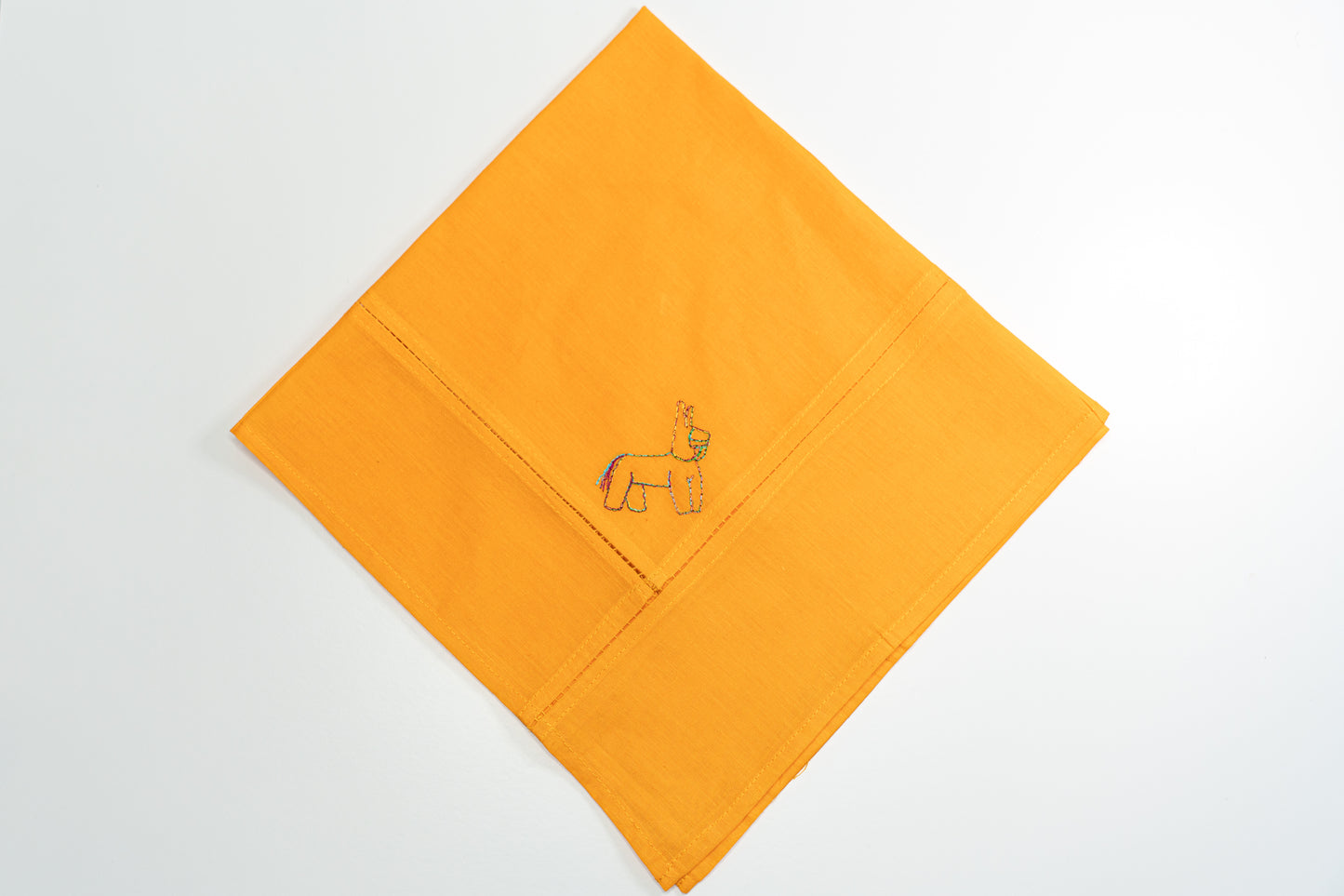 Embroidered Yellow Napkin with Burro