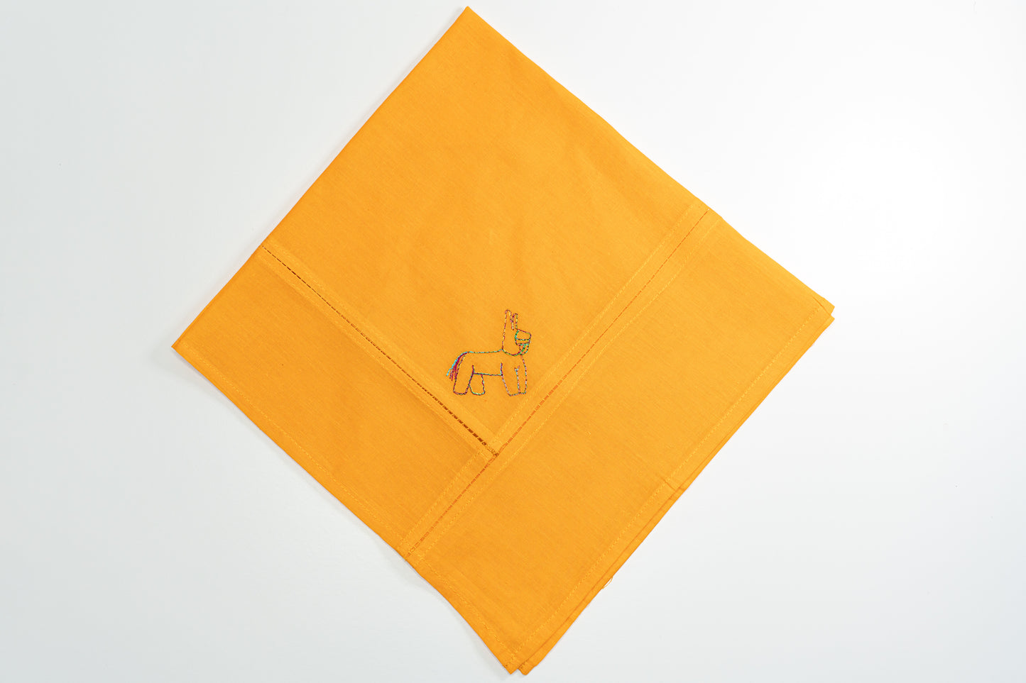 Embroidered Yellow Napkin with Burro